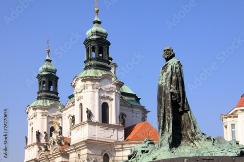 Photography Monument of Jan Hus on the Oldtown Square in Prague