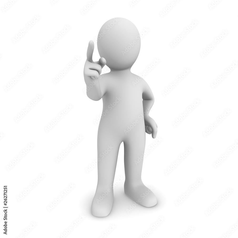 Warning! Danger! 3d person swears and shakes finger... Warning! Danger! 3d person swears and shakes finger...