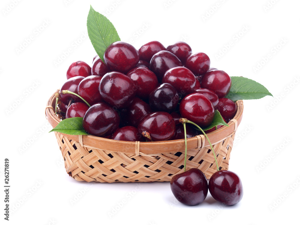 Cherries in a basket Cherries in a basket