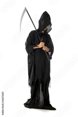 a scythe on white photo