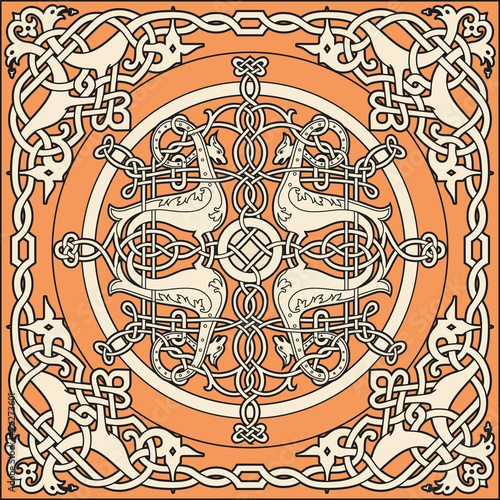 Ancient old russian vector pattern