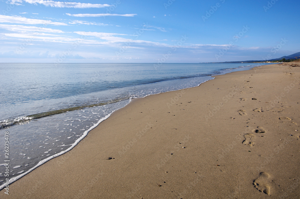 empreinte de pied sur la plage