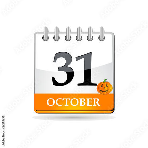 Halloween calendar with pumpkin
