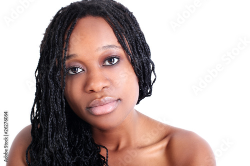 young afro-american woman isolated on white