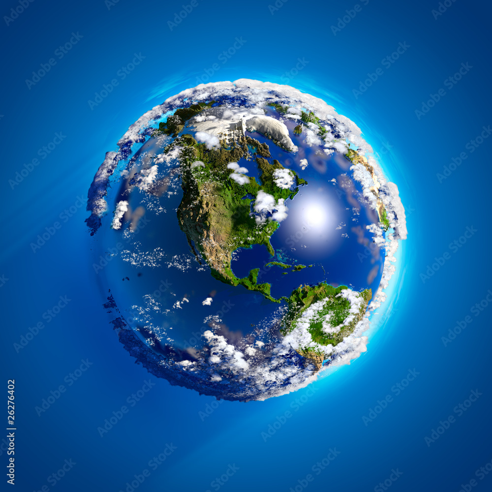 Fototapeta premium Real Earth with the atmosphere