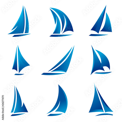 sailboat symbol set