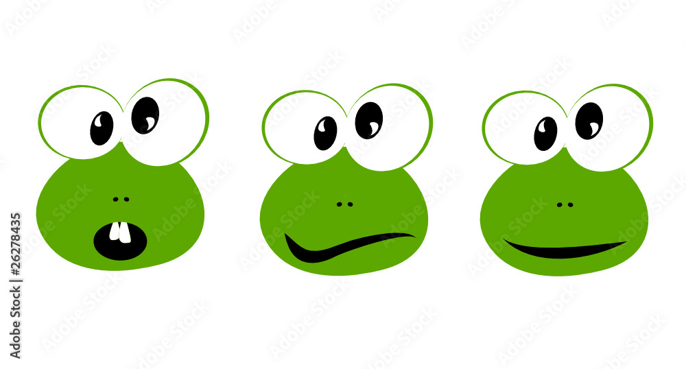 head of a little cute frogs vector illustration head of a little cute frogs vector illustration
