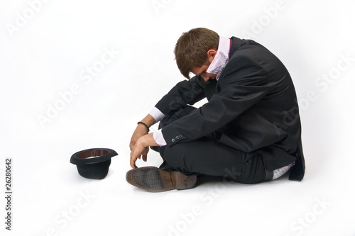 Bankkrupt businessman, beggar
