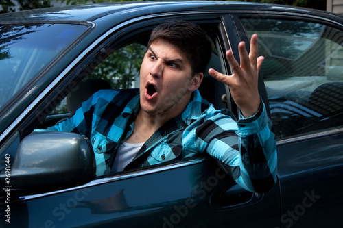 Man Expressing Road Rage