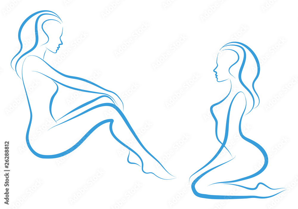 woman sketch, vector