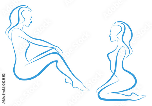 woman sketch, vector