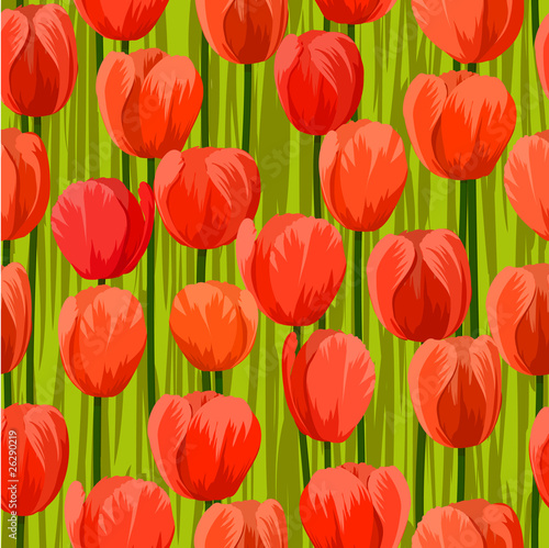 tulip flowers field seamless background