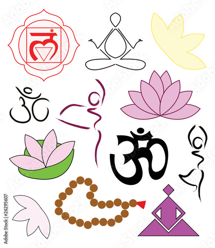 Set of yoga icons photo