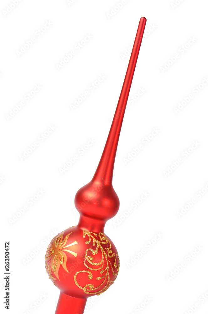 Christmas tree decorations over white Christmas tree decorations over white