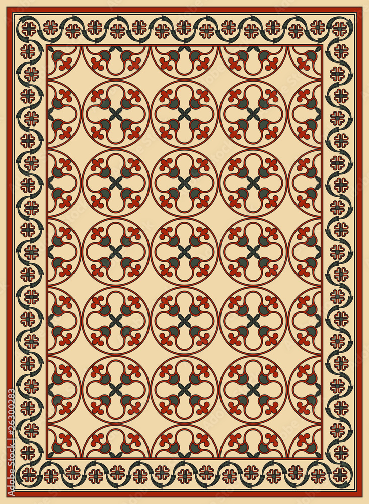 Persian detailed vector carpet Persian detailed vector carpet