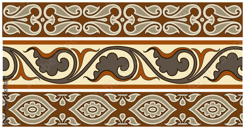 Abstract vector seamless old-styled ornate border