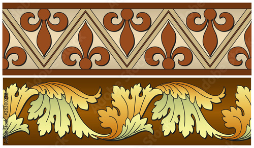 Abstract vector seamless old-styled ornate border