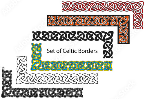 Vector set of Celtic style borders