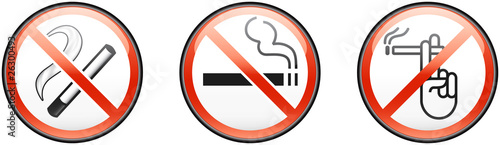 Three no smoking signs