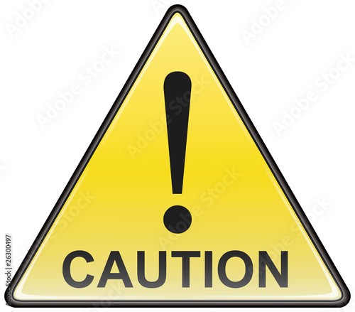 Triangular caution vector hazardous sign