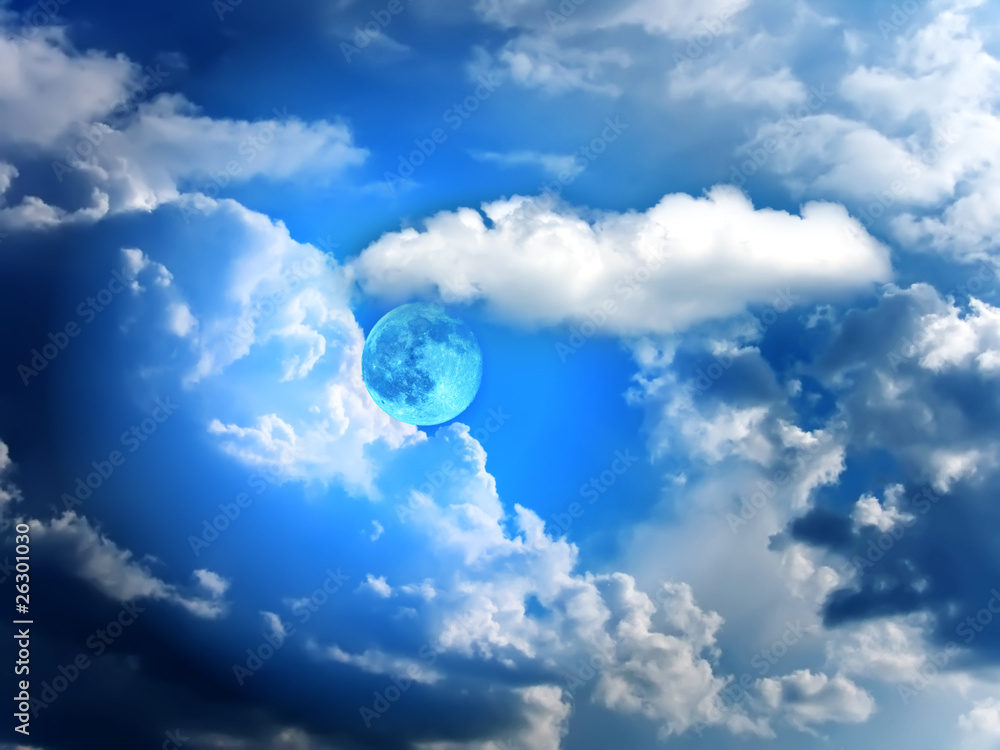 Sky clouds moon Sky clouds moon