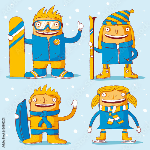 famille au ski