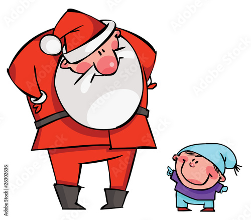 A little child and Santa