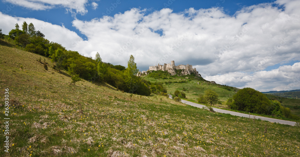 Spissky hrad castle in Slovakia,UNESCO world heritage listed mon