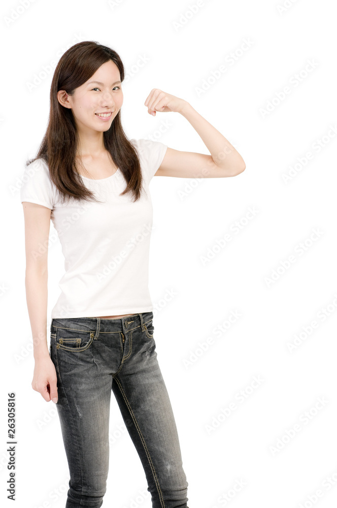 ガッツポーズの女性 ガッツポーズの女性
