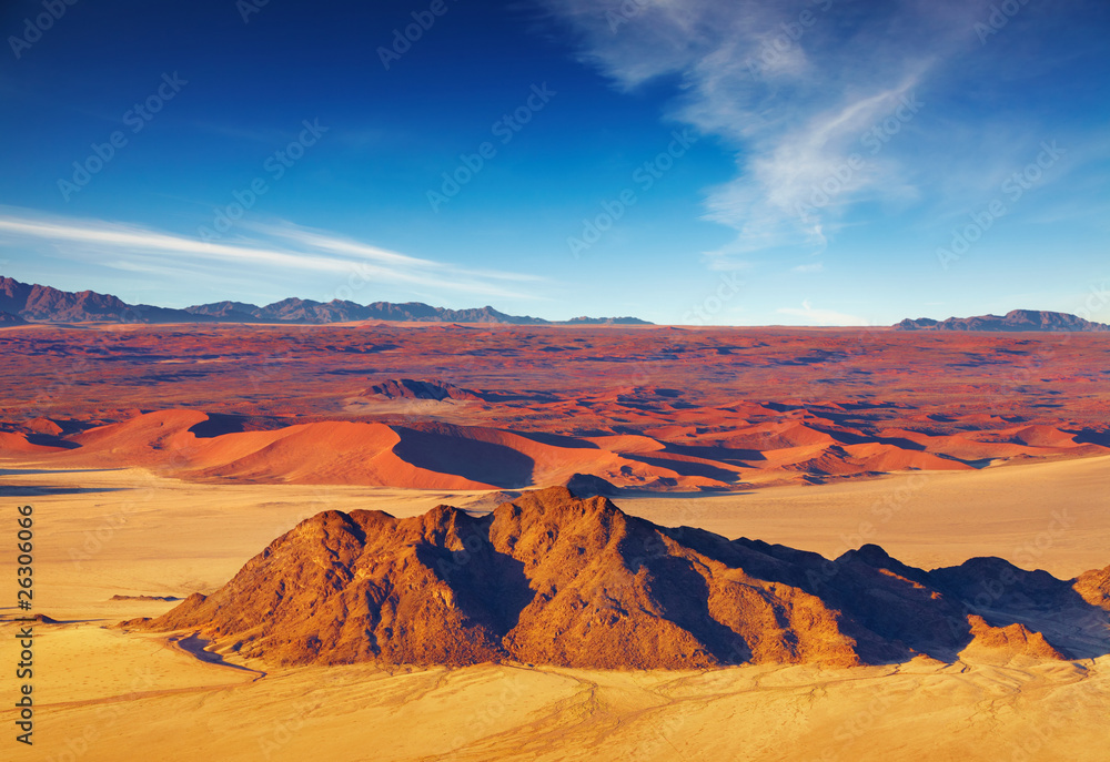 Naklejka premium Pustynia Namib, widok z lotu ptaka