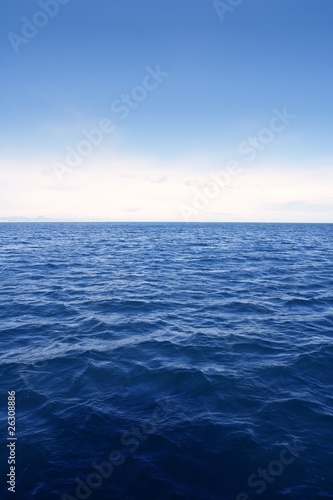 Blue simple clean seascape sea view in vertical