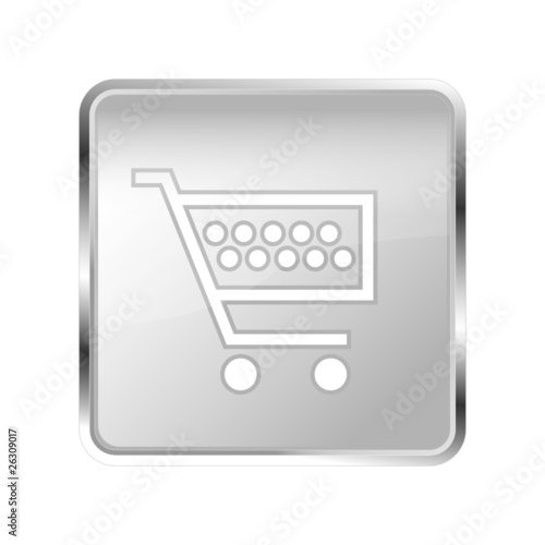 Button Warenkorb silber