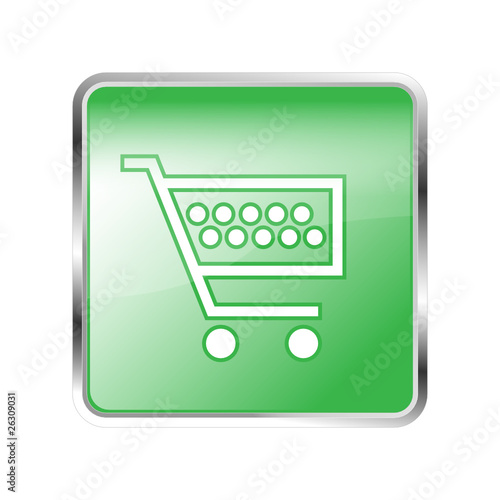 Button Warenkorb grün