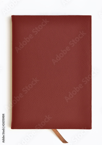 Dark red leather notebook