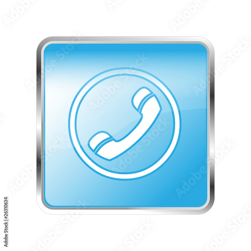 Button Telefon blau