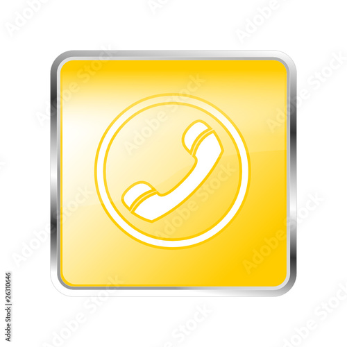 Button Telefon orange