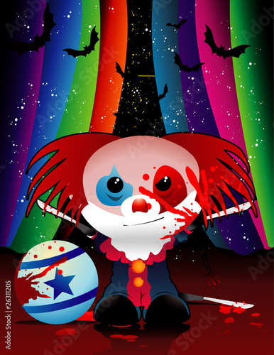 halloween terror clown vector