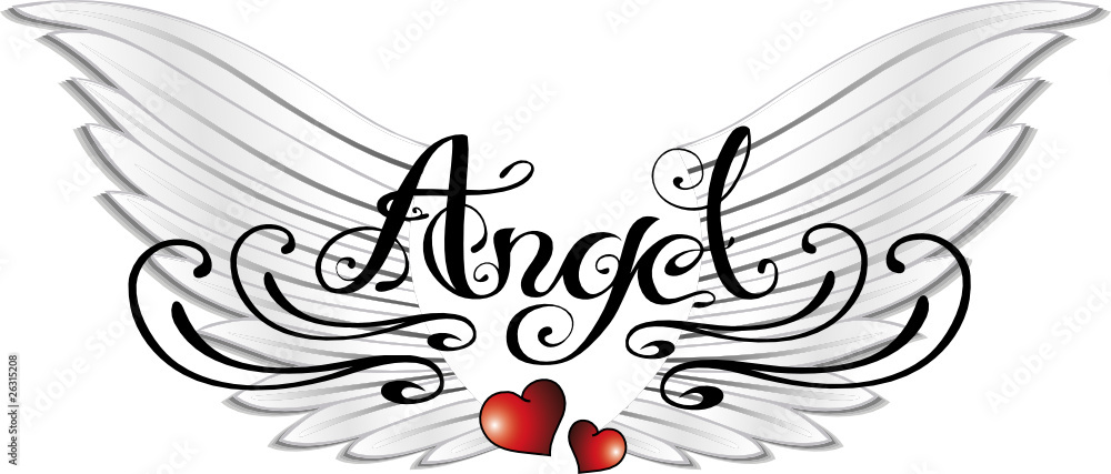 Engel, Flügel, angel, Logo, Schriftzug, design element Stock Vector | Adobe  Stock