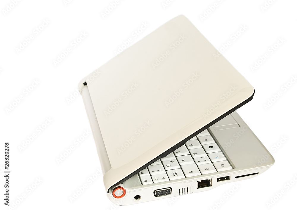White leptop isolated on the white. White leptop isolated on the white.