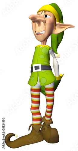 Canvas Print santa helper cartoon looking to xmas