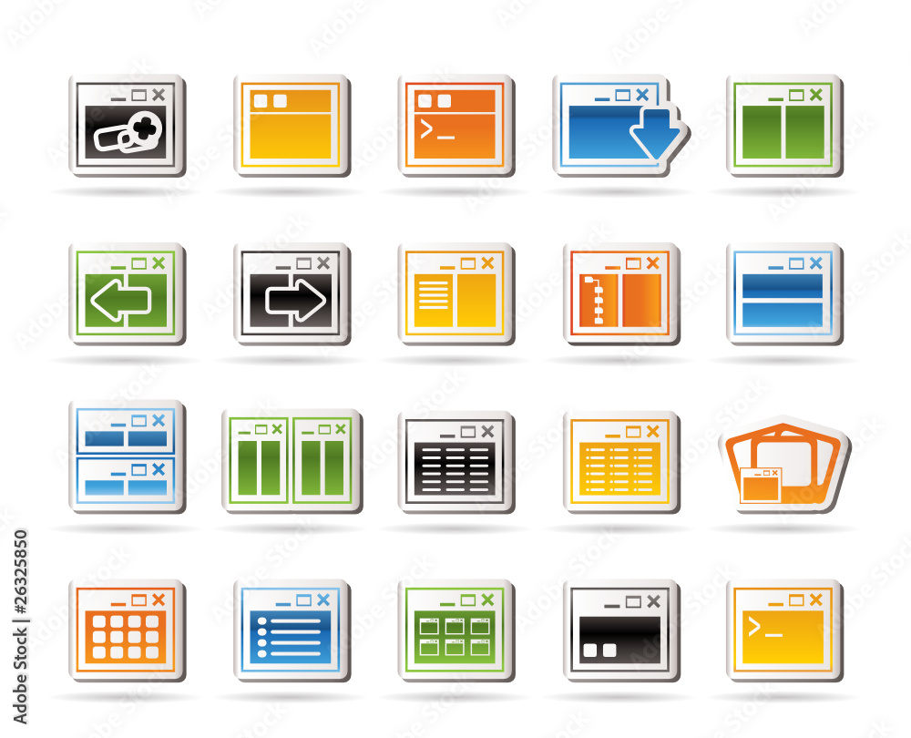 Application, Programming, Server and computer icons Application, Programming, Server and computer icons