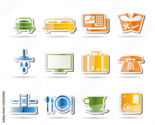 Hotel and motel icons  - Vector icon Set