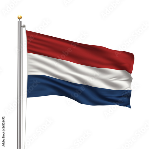 Flag of the Netherlands waving in the wind over white background Free Download Flag of the Netherlands waving in the wind over white background - GFXLoad