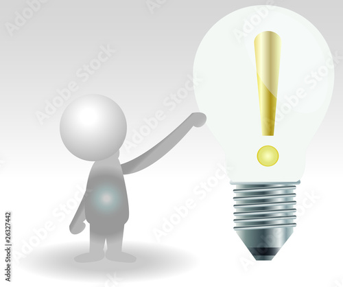 Glühbirne Ausrufungszeichen