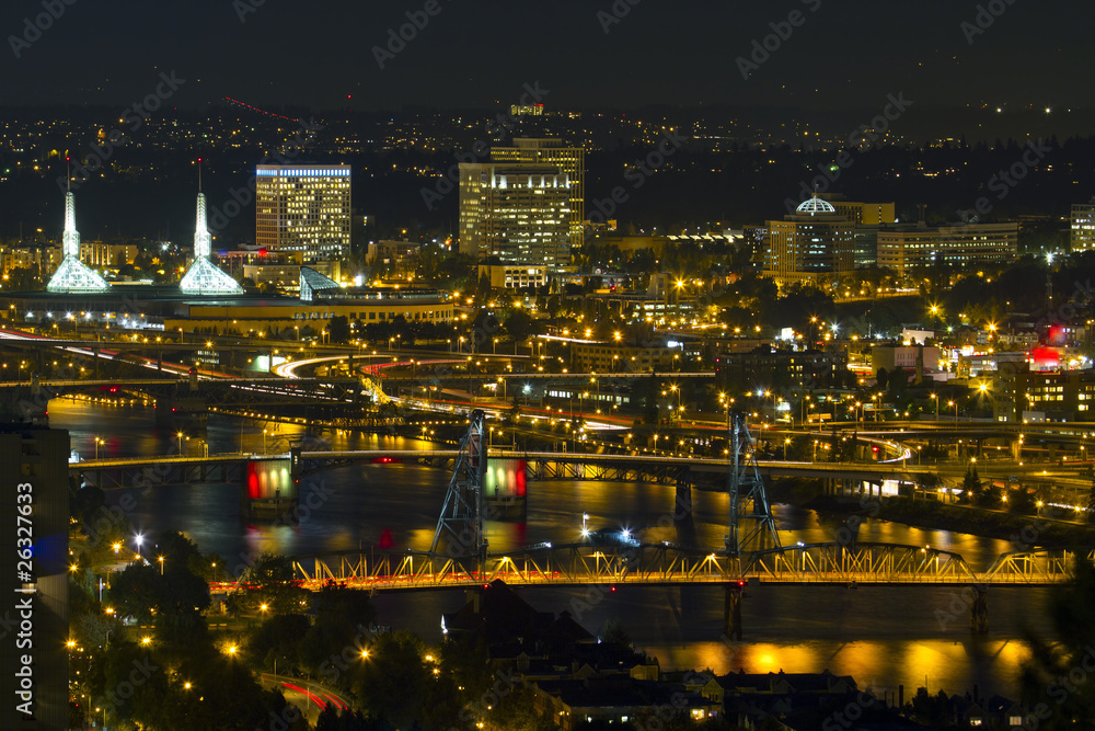 Bridges of Portland at Night