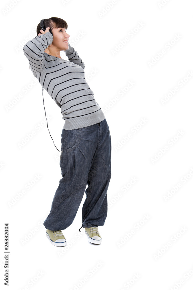 Naklejka premium enjoying music