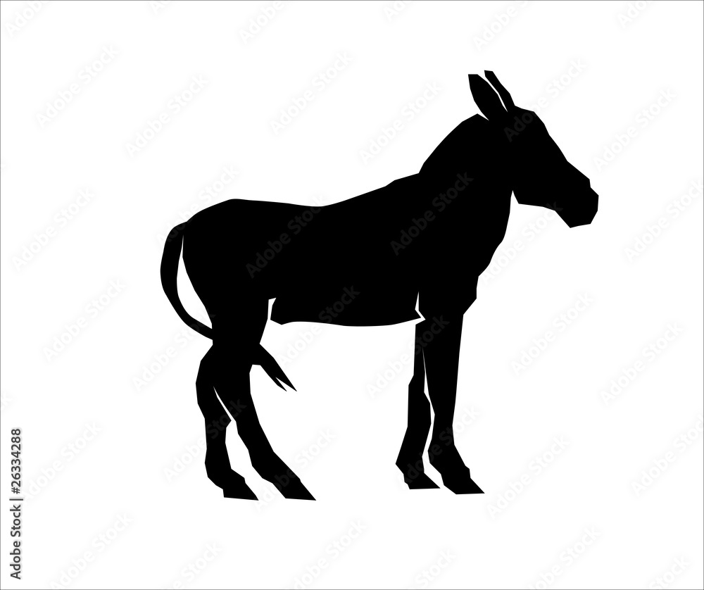 Silhouette of a mule