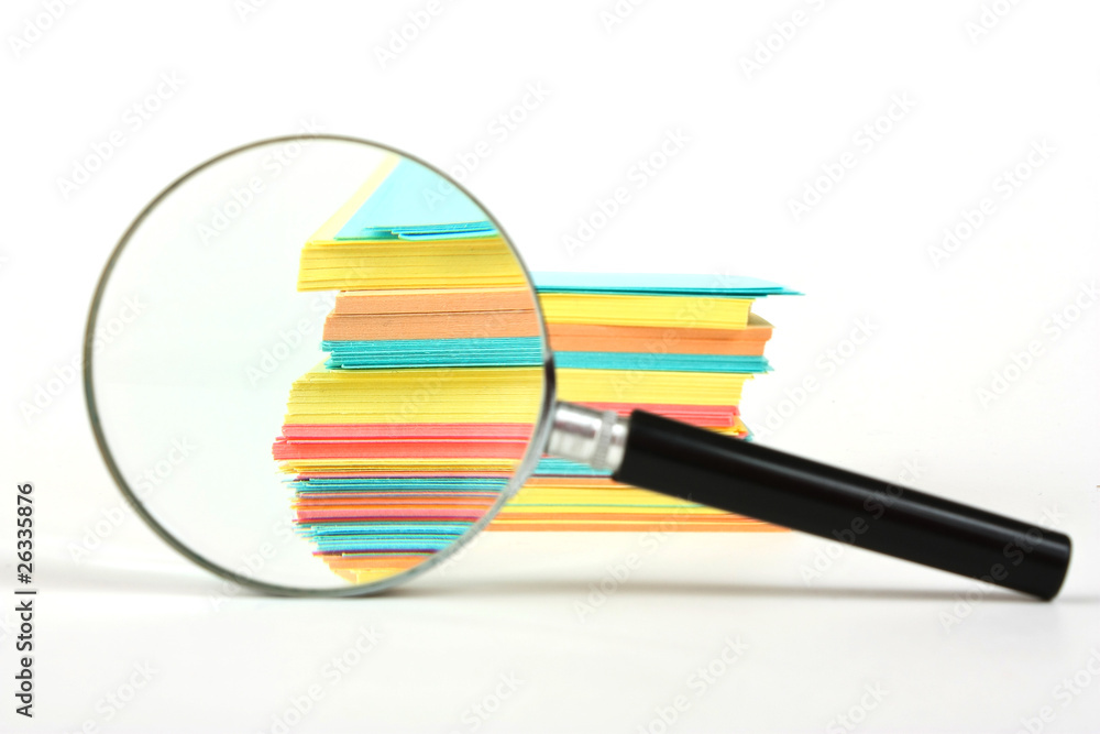 Magnifier enlarges the stack of sheets Magnifier enlarges the stack of sheets