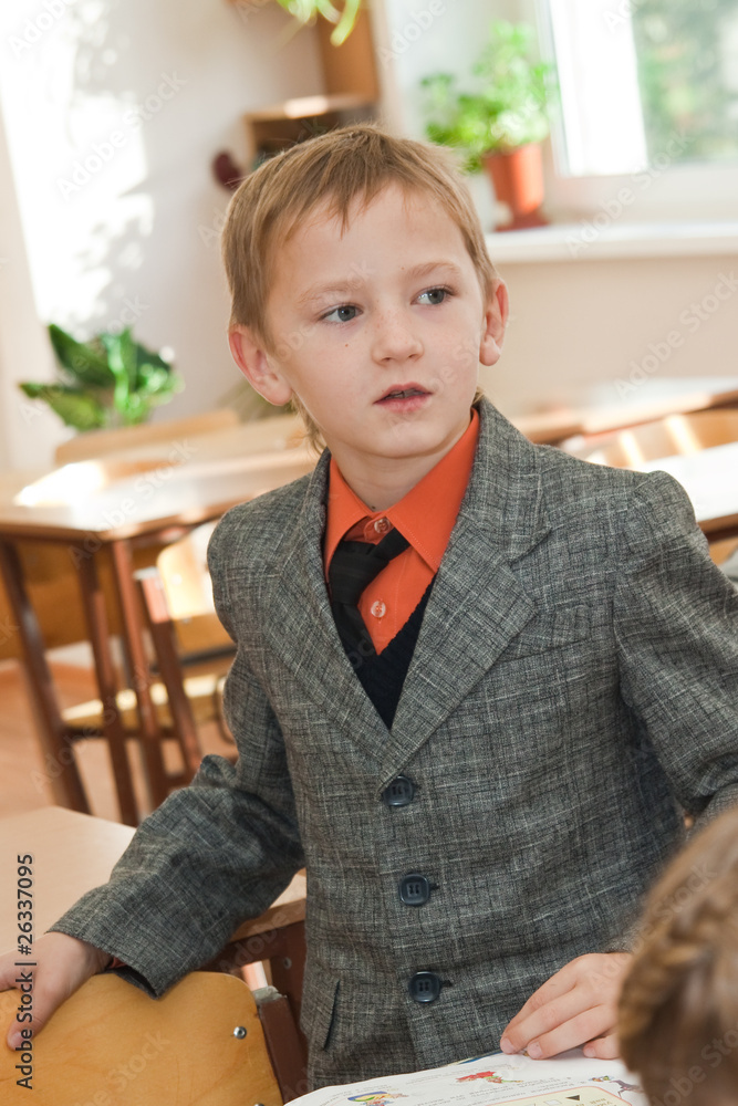Schoolboy in the classroom Schoolboy in the classroom