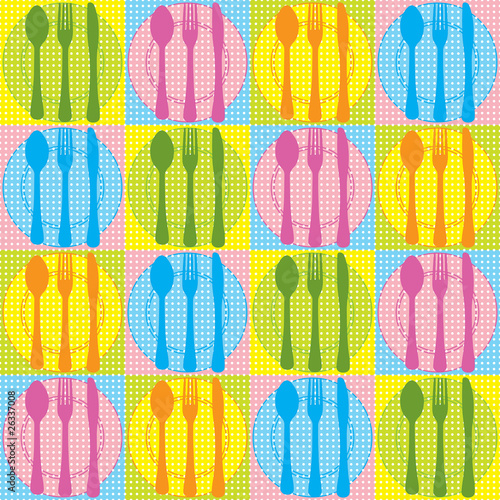 Seamless kitchen pattern vector